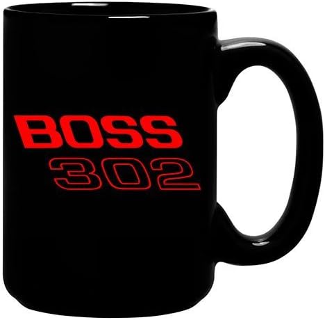 Brickel Racing BDFMMG176 Ford Mustang BOSS 302 Black 15oz. Two Sided Coffee Mug B Elite Designs -BDFMMG176