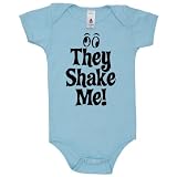 They Shake Me Baby One-Piece, Light Blue, 12-18 Months
