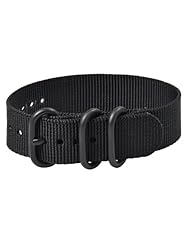 Premium 22mm 3-ring PVD Solid Black Urban Military Nylon Nato Watch Strap G-10 Fits All Watches!!!