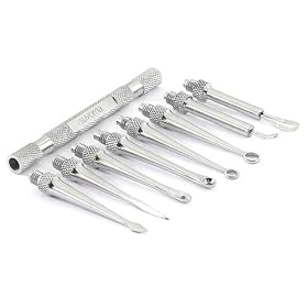 Suvorna Professional Blackhead, Acne & Pimple Cleaner / Remover & Comedone Extractor Skin Care Tool Kit (8 Pieces)