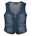 Harley-Davidson&reg; Women's Embellished Denim Vest. Metallic graphics. 99169-10VW
