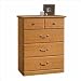Sauder Orchard Hills 4 Drawer Chest in Carolina Oak Finish