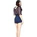 Zity Lady Women Retro Girl High Waisted Oversize Crimping Boyfriend Jeans Shorts Pant