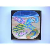 Beachy Flip Flops Melamine Appetizer Cocktail Plates Boxed Set of Six