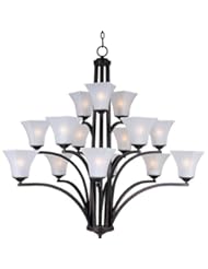 Home Improvement: Maxim Lighting 20097FTOI Fifteen Light Frosted Glass Up Chandelier, Oil Rubbed Bronze - Maxim Lighting