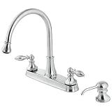 Price Pfister 536EPBS Catalina Double-Handle Kitchen Faucet with Pull-Down Spout Sprayer and Soap Dispenser, Stainless Steel