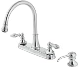Price Pfister 536EPBS Catalina Double-Handle Kitchen Faucet with Pull-Down Spout Sprayer and Soap Dispenser, Stainless Steel