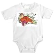 Onesie with orange, killdeer, grass, bird, wings