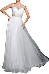 Sheer Beaded Chiffon Prom Dress/Wedding Dress 