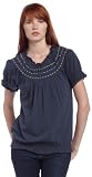 IZOD Womens Solid Smocked Bohemian Top, Archova Grey, X-Large