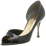 Hollywould Women's Ida Peep Toe Two Piece Pump,Black,38.5 EU (US Women's 8.5 M)