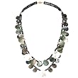 14k Gold, Shell, Onyx & Hematite 2-Strand Necklace- 17 IN