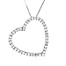 Sterling Silver 925 Clear CZ Angled Heart Pendant Necklace with Chain - Perfect for Valentine's Day !!!
