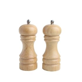 Medium Capstan Pepper Mill In Natural Hevea (15cm Tall)