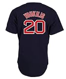 MLB Men's Boston Red Sox Kevin Youkilis Navy Short Sleeve 6 Button Synthetic Replica Baseball Jersey  (Navy, Large)