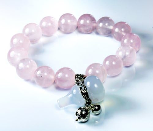 Charming Nature Rose Quartz Bracelet with 925 Sterling Silver
