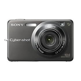 Sony DSC-W300 Titanium-Coated Digital Camera - Black (13.6MP, 3x Optical Zoom) 2.7" LCD