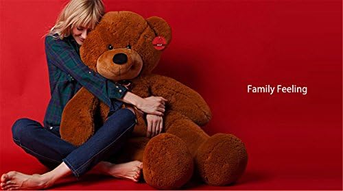 Giant Fluffy Teddy Bear Super Cute Huggable Stuffed Plush Bear Doll Toy Dark Brown 47"