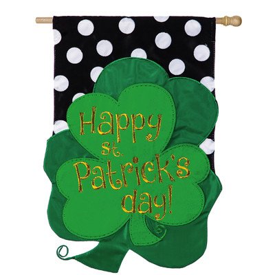 St. Patrick Clover Vertical Flag