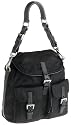 Prada Women's Nylon with Leather Trim Shoulder Bag, Black