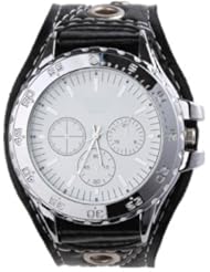 Oulm Unisex Quartz Watch Black Shell of White Color Black