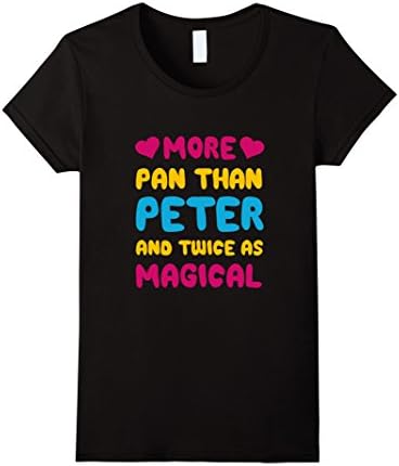 Women's More Pan Than Peter and Twice as Magical Pansexual T-shirt XL Black