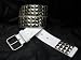 WHITE LEATHER BELT STUDDED PUNK ROCK BELTS SIZE LARGE