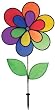 Double Wheel 12 Petal Flower W/ Leaves Spinner