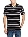 Nautica Men's Stripe Deck Anchor Polo, Black, Large