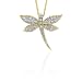 10K Yellow Gold 0.15 ct. Diamond Dragonfly Pendant with Chain