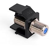 Leviton 41084-FEF QuickPort F-Type Adapter, Nickel-Plated, Black