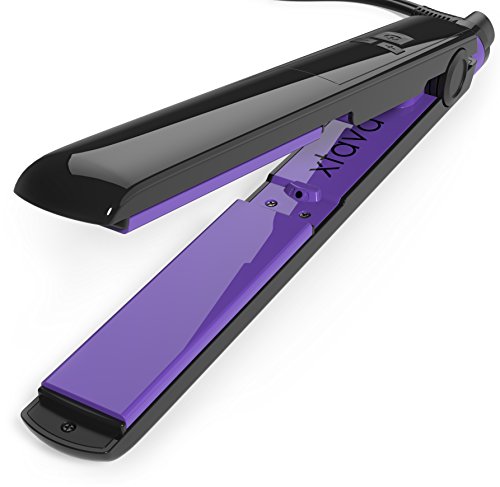 xtava Goddess Flat Iron with Ceramic Tourmaline Plates and LCD Display (Aurora) - Rapid-Heat Technology for Quick, Silky Strands