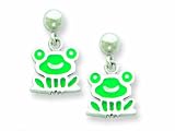 Sterling Silver Frog Resin Earrings