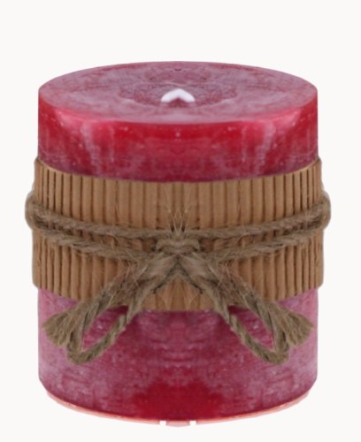 4ER SET DEKOKERZE ADVENTSKERZEN BANDEROLE KAMINROT O 7,5 CM STUMPEN