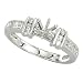 14K White Gold Channel Set Round & Princess Cut Diamond Semi Mount Engagemnet Ring