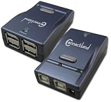 Connectland - Commutateur hub 4 ports USB V2 UHK34 (partage jusqu�  4 périphériques avec 2 PC)