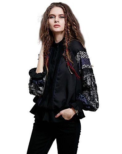 (アートカー)Artka オリジナルデザイン レディーズ中世ヨーロッパ風花柄フリルシャツ SA15256Q