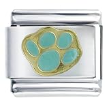 Animal Paw Print Aqua Italian Charm