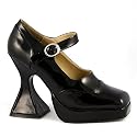 BAT, 4-1/2' Cone Heel P/F Blk PatMaryjane Shoe