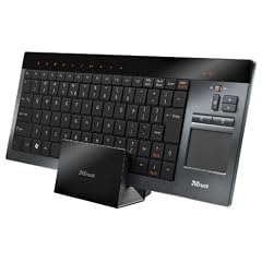 Trust Thinity Tastatur mit Touchpad f�r PC, PS3 und Xbox 360 (inkl. Ladestation) schnurlos schwarz (deutsches Tastaturlayout, QWERTZ)