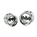 Longbeauty 316L Stainless Steel Bat Screwed Tunnel Gauges Ear Expander Plugs 1Pair