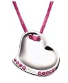 Sterling Silver and Crystal Heart Pendant on Satin Cord, 16" by Paris Hilton