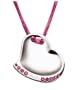 Sterling Silver and Crystal Heart Pendant on Satin Cord, 16" by Paris Hilton