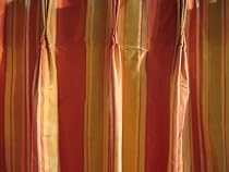 TAFETTA STRIPES PINCH PLEATS CURTAIN PANELS
