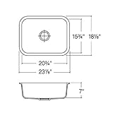JULIEN Q110 065130 Undermount White Quartz Single Bowl Kitchen Sink 20,75