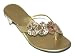 Girls Gold Metallic Glitter Flower Dress Sandals Shoes