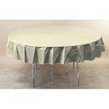 Vanilla 84in Plastic Round Tablecover