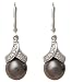 Tahitian Cultured Pearl 9.0-9.5mm Earrings w/ Diamond (.10ctw)
