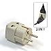 LiteFuze Grounded Universal 2 in 1 Schuko Plug Adapter Type E/F for Germany, France, Europe, Russia & more - High Quality - CE Certified - RoHS Compliant WP-EF-GN