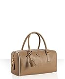 Prada beige perforated saffiano small satchel